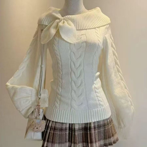 毛衣女秋冬季chic日系百搭甜美減齡兔耳領奈奈風收腰顯瘦長袖上衣 毛衣女秋冬季chic日系百搭甜美減齡兔耳領奈奈風收腰顯瘦長袖上衣