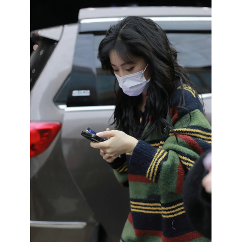 oversize!慵懶風條紋polo領毛衣女秋冬新款寬松加厚中長款針織衫 oversize!慵懶風條紋polo領毛衣女秋冬新款寬松加厚中長款針織衫