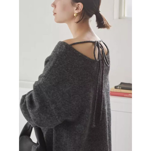 A 慵懶風 含羊毛 後背系帶蝴蝶結 柔軟寬松v領長袖套頭毛衣女上衣 A 慵懶風 含羊毛 後背系帶蝴蝶結 柔軟寬松v領長袖套頭毛衣女上衣