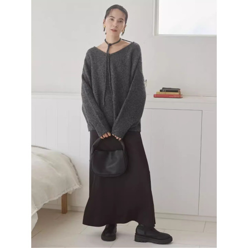 A 慵懶風 含羊毛 後背系帶蝴蝶結 柔軟寬松v領長袖套頭毛衣女上衣 A 慵懶風 含羊毛 後背系帶蝴蝶結 柔軟寬松v領長袖套頭毛衣女上衣