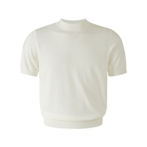 美式復古老錢風針織小圓領短袖男夏季健身顯肌肉休閒短款修身T恤