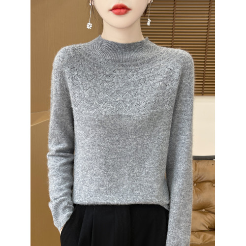 半高領羊毛衫女100純羊毛套頭短款羊絨衫寬松內搭毛衣線衫打底衫 半高領羊毛衫女100純羊毛套頭短款羊絨衫寬松內搭毛衣線衫打底衫