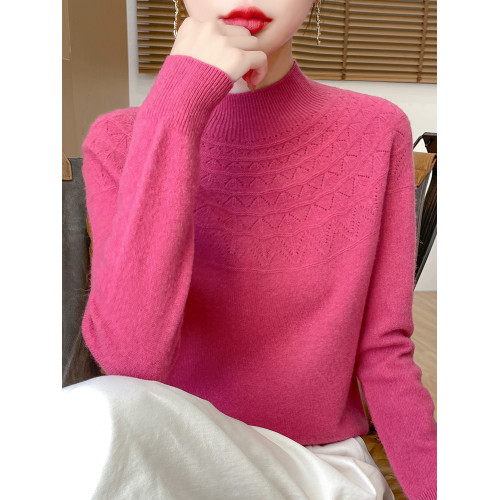 半高領羊毛衫女100純羊毛套頭短款羊絨衫寬松內搭毛衣線衫打底衫 半高領羊毛衫女100純羊毛套頭短款羊絨衫寬松內搭毛衣線衫打底衫