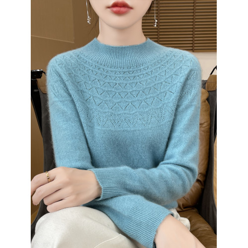 半高領羊毛衫女100純羊毛套頭短款羊絨衫寬松內搭毛衣線衫打底衫 半高領羊毛衫女100純羊毛套頭短款羊絨衫寬松內搭毛衣線衫打底衫