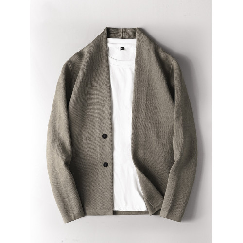 高級感商務休閒開衫毛衣男修身帥氣百搭外穿針織衫男裝春秋季外套