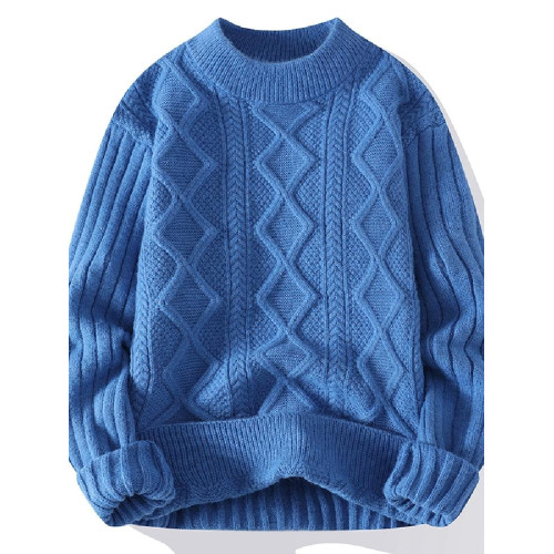 麻花半高領毛衣男冬季加厚潮牌打底針織衫慵懶高級感寬松毛線衣服 麻花半高領毛衣男冬季加厚潮牌打底針織衫慵懶高級感寬松毛線衣服