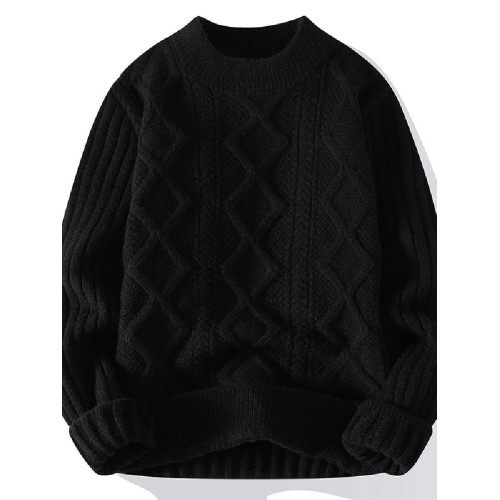 麻花半高領毛衣男冬季加厚潮牌打底針織衫慵懶高級感寬松毛線衣服 麻花半高領毛衣男冬季加厚潮牌打底針織衫慵懶高級感寬松毛線衣服