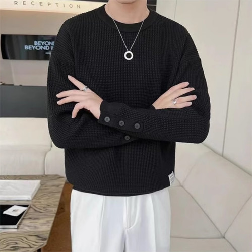 秋冬季新款華夫格衛衣男寬松加絨加厚潮流上衣時尚內搭保暖打底衫 秋冬季新款華夫格衛衣男寬松加絨加厚潮流上衣時尚內搭保暖打底衫