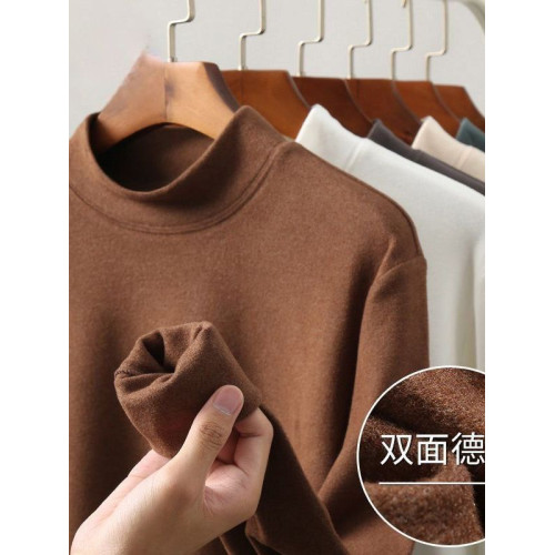 2025秋冬保暖內搭打底衫德絨半高領上衣雙面絨男士長袖男青年T恤 2025秋冬保暖內搭打底衫德絨半高領上衣雙面絨男士長袖男青年T恤