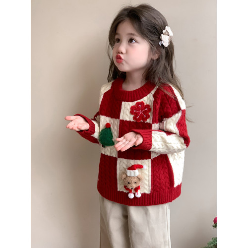 女小童加厚毛衣秋冬款洋氣女寶寶保暖百搭冬裝小女孩網紅打底衫潮