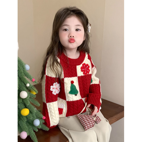 女小童加厚毛衣秋冬款洋氣女寶寶保暖百搭冬裝小女孩網紅打底衫潮