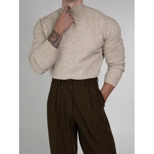 半高領針織衫男2025秋冬季新款韓版潮流百搭修身加絨毛衣打底衫 半高領針織衫男2025秋冬季新款韓版潮流百搭修身加絨毛衣打底衫