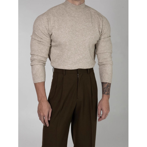 半高領針織衫男2025秋冬季新款韓版潮流百搭修身加絨毛衣打底衫 半高領針織衫男2025秋冬季新款韓版潮流百搭修身加絨毛衣打底衫