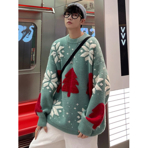 聖誕節過年情侶裝毛衣2025秋冬新款寬鬆慵嬾風外穿針織外套ins潮