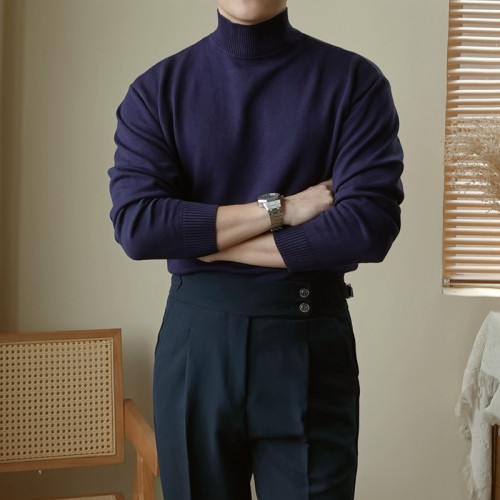 CHAT秋冬深灰高領毛衣男保暖套頭打底衫彈力半高領修身長袖針織衫 CHAT秋冬深灰高領毛衣男保暖套頭打底衫彈力半高領修身長袖針織衫