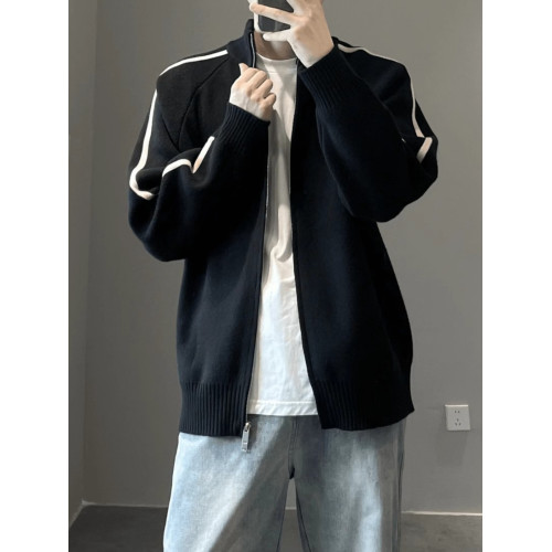 針織開衫男潮流秋季男士外套2024年新款立領拉鍊寬松百搭休閒毛衣 針織開衫男潮流秋季男士外套2024年新款立領拉鍊寬松百搭休閒毛衣