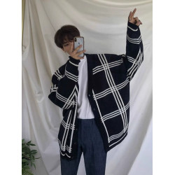 日系慵嬾風男士開衫針織衫秋冬季新款潮流外套高級感寬鬆百搭毛衣