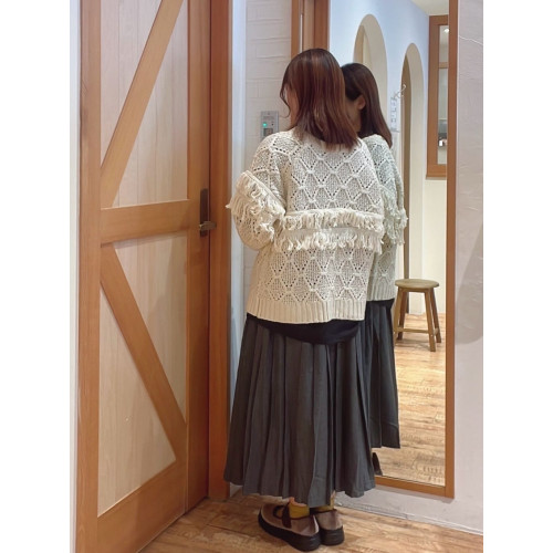 S2 秋冬新款  甜美  含30%羊毛 流蘇單排釦寬鬆毛衣外套女