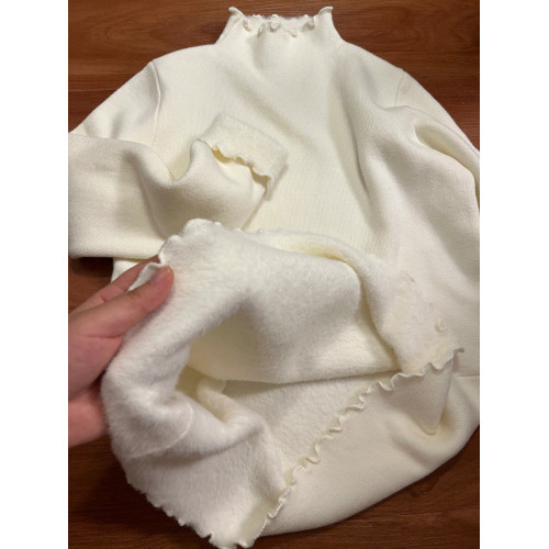 花邊半高領針織衫2025秋冬新款韓設計感加絨打底衫內搭加厚上衣女 花邊半高領針織衫2025秋冬新款韓設計感加絨打底衫內搭加厚上衣女