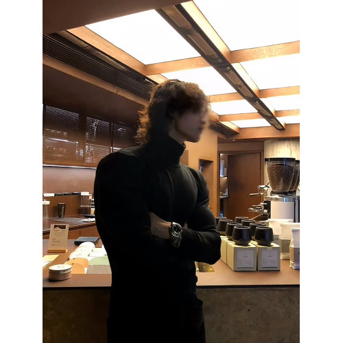 cleanfit黑色高領毛衣男款冬季顯肌肉保暖內搭長袖打底針織衫線衣