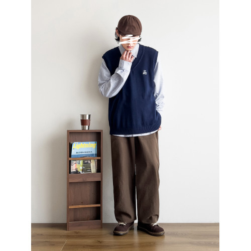 蘇打汽水工作室春季男女同款針織V領馬甲日系青春時尚休閒針織衫 蘇打汽水工作室春季男女同款針織V領馬甲日系青春時尚休閒針織衫