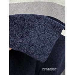 H餘單剪標厚款雪尼爾條紋柔軟保暖圓領長袖毛衣毛衫針織衫秋冬男