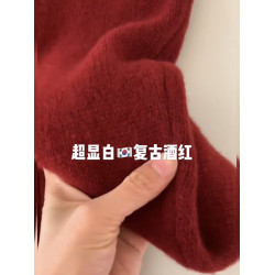 韓版套頭連帽衛衣針織開衫外套女寬鬆百搭顯瘦本命新年紅毛衣秋冬