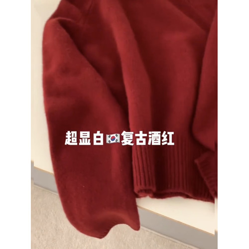 韓版套頭連帽衛衣針織開衫外套女寬鬆百搭顯瘦本命新年紅毛衣秋冬