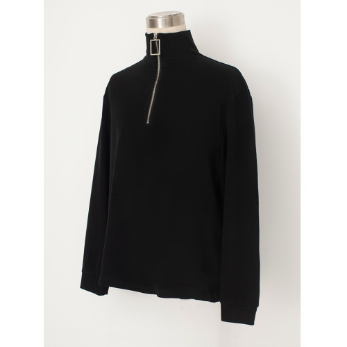 【德絨】不起球拉鍊半高領打底衫男士黑色毛衣秋冬內搭中領針織衫