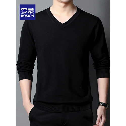 羅矇針織衫男士秋季新款青年商務休閒百搭長袖V領套頭毛衣打底衫 羅矇針織衫男士秋季新款青年商務休閒百搭長袖V領套頭毛衣打底衫