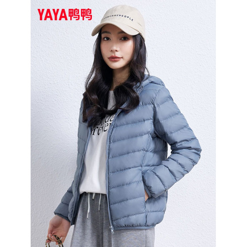 鴨鴨官方旗艦店輕薄款連帽羽絨服女冬新款輕便90鴨絨保暖內膽外套 鴨鴨官方旗艦店輕薄款連帽羽絨服女冬新款輕便90鴨絨保暖內膽外套