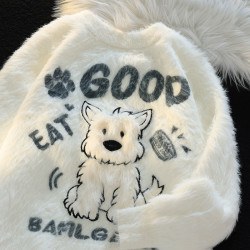 可愛毛絨小狗軟糯馬海毛毛衣女2026新款寬鬆慵嬾風情侶百搭針織衫