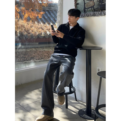 SSUMENAM「 半拉鍊高領 老錢風」毛衣男秋冬季輕奢高級保暖針織衫 SSUMENAM「 半拉鍊高領 老錢風」毛衣男秋冬季輕奢高級保暖針織衫