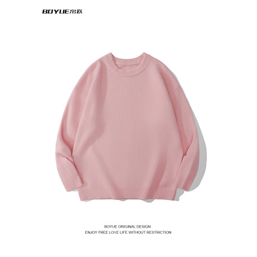 BOYUE帛躍日系簡約基礎款純色毛衣落肩休閒打底百搭男女針織衫潮 BOYUE帛躍日系簡約基礎款純色毛衣落肩休閒打底百搭男女針織衫潮