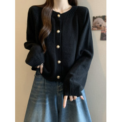 小香風毛衣開衫女2026新款外套春秋寬鬆慵嬾風針織衫短款上衣大碼