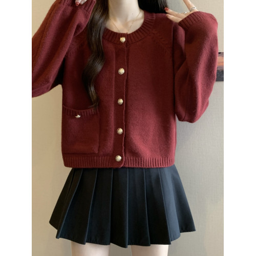 小香風毛衣開衫女2026新款外套春秋寬鬆慵嬾風針織衫短款上衣大碼