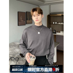 cuibuju基礎百搭半高領毛衣男秋冬韓版潮流ins內搭打底純色針織衫
