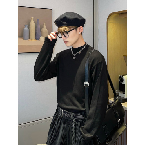 cuibuju基礎百搭半高領毛衣男秋冬韓版潮流ins內搭打底純色針織衫 cuibuju基礎百搭半高領毛衣男秋冬韓版潮流ins內搭打底純色針織衫