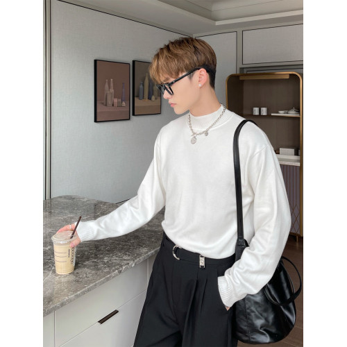 cuibuju基礎百搭半高領毛衣男秋冬韓版潮流ins內搭打底純色針織衫 cuibuju基礎百搭半高領毛衣男秋冬韓版潮流ins內搭打底純色針織衫