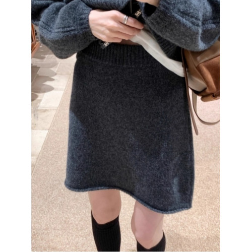 灰色圓領毛衣針織衫女2025新款秋冬小個子慵嬾內搭打底衫兩件套裝