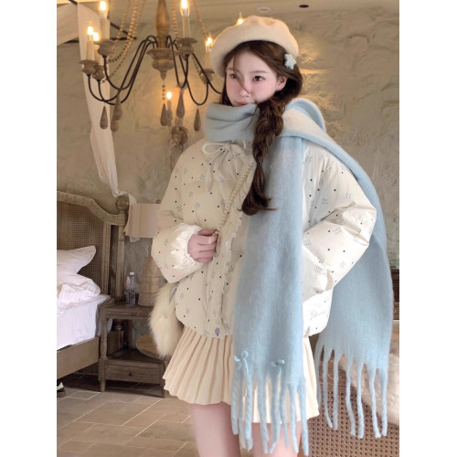 短款粉色蝴蝶結羽絨服女2025冬甜妹加厚立領棉服麵包服白鴨絨外套 短款粉色蝴蝶結羽絨服女2025冬甜妹加厚立領棉服麵包服白鴨絨外套