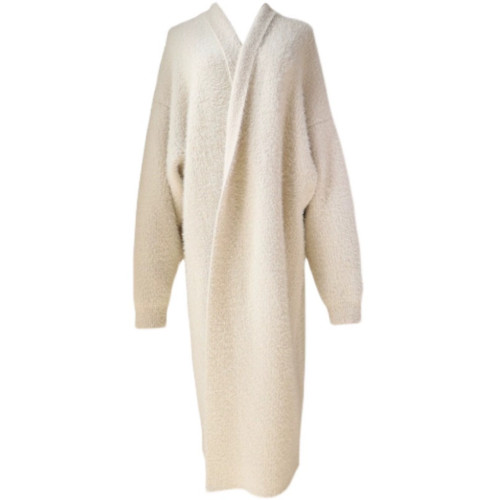 2024秋冬慵懶風寬松過膝加厚中長款水貂絨針織毛衣開衫外套大衣女 2024秋冬慵懶風寬松過膝加厚中長款水貂絨針織毛衣開衫外套大衣女