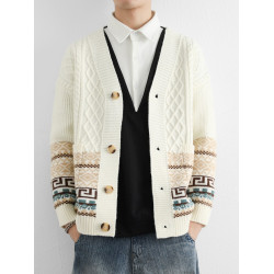 新款男士毛衣外套秋冬季加厚保暖針織衫休閒百搭時尚潮流開衫外套