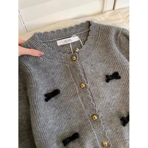 早秋法式小香風蝴蝶結毛衣開衫女秋冬款2024新款小個子上衣短外套 早秋法式小香風蝴蝶結毛衣開衫女秋冬款2024新款小個子上衣短外套