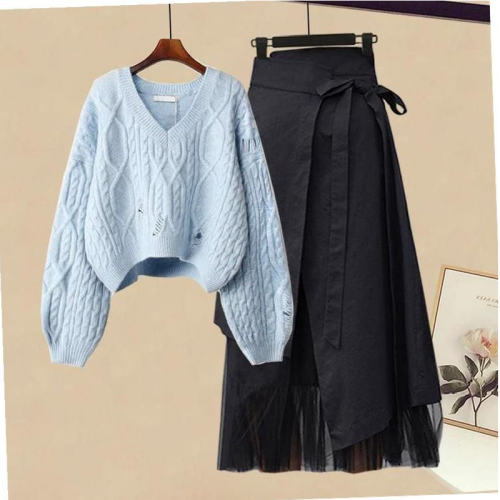 溫柔慵懶風短款不規則毛衣女2025春秋新款韓版潮系寬松破洞針織衫 溫柔慵懶風短款不規則毛衣女2025春秋新款韓版潮系寬松破洞針織衫