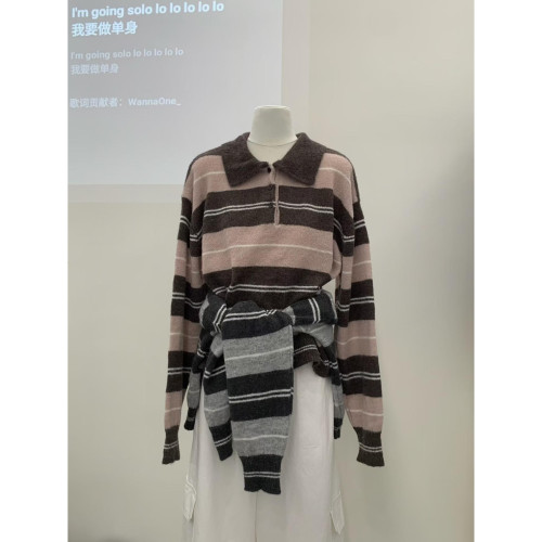 廣州十三行女裝~韓國2025新款馬海毛polo毛衣 廣州十三行女裝~韓國2025新款馬海毛polo毛衣