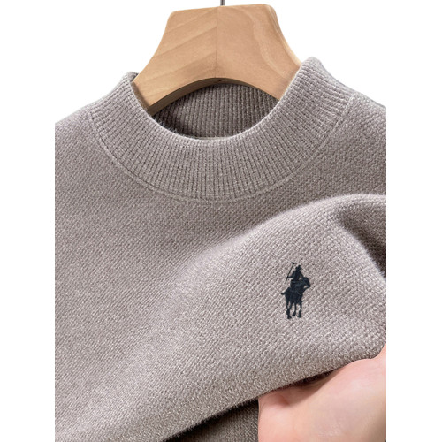 啄木鳥一體絨半高領毛衣男加厚加絨保暖上衣潮流雪尼爾針織打底衫