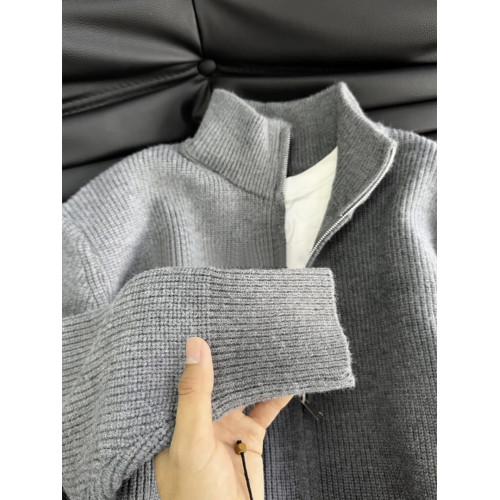 cleanfit灰色拉鍊毛衣男款秋冬慵嬾風加厚針織開衫外套高級感夾克