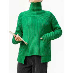 高貨品牌~輕奢~超質感~厚實羊毛衫~時髦大牌感寬松高領毛衣女秋冬