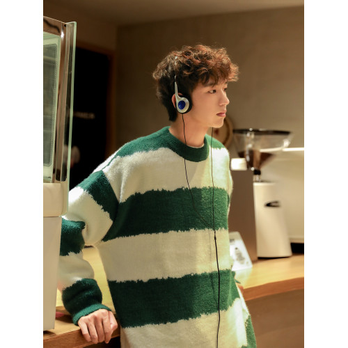 @港仔文藝男 條紋圓領毛衣男冬季新款秋冬男生慵懶內搭針織衫男款 @港仔文藝男 條紋圓領毛衣男冬季新款秋冬男生慵懶內搭針織衫男款